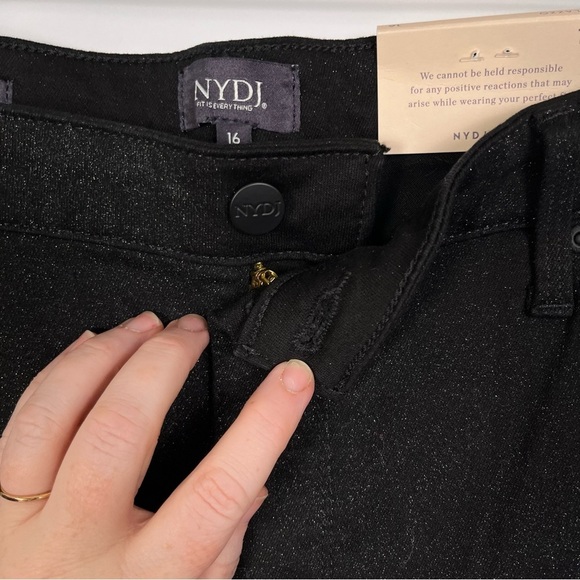 Mia Palazzo High Waist Flare Jeans in Glamorous black sparkle sz 16 Women’s NWT - Picture 7 of 14